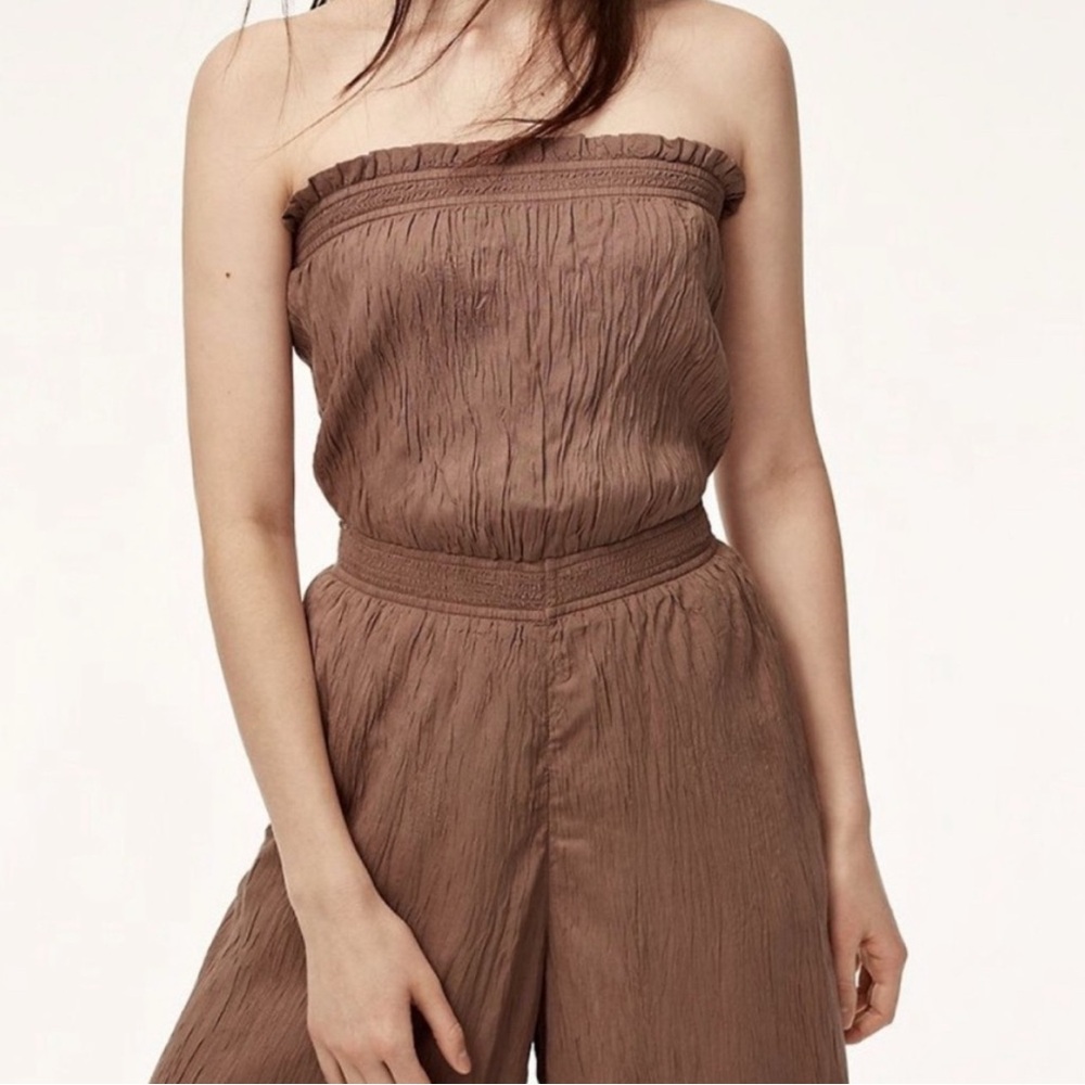 Wilfred Strapless Brown Jumpsuit